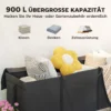 Opbergtas voor tuinkussens, kussentas, beschermhoes met draaghandvat rits, waterdicht uv bestendig 600d oxford, voor kussenovertrekken kerstbomen 200x60x75 cm, zwart 6