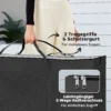 Opbergtas voor tuinkussens, kussentas, beschermhoes met draaghandvat rits, waterdicht uv bestendig 600d oxford, voor kussenovertrekken kerstbomen 200x60x75 cm, zwart 7