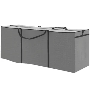 Opbergtas voor tuinkussens, kussentas, beschermhoes met draaghandvat rits, waterdicht uv bestendig 600d oxford, voor kussens kerstbomen 200x60x75 cm lichtgrijs 1