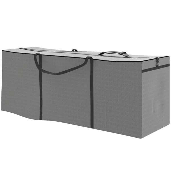 Opbergtas voor tuinkussens, kussentas, beschermhoes met draaghandvat rits, waterdicht uv bestendig 600d oxford, voor kussens kerstbomen 200x60x75 cm lichtgrijs 1