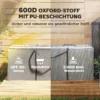 Opbergtas voor tuinkussens, kussentas, beschermhoes met draaghandvat rits, waterdicht uv bestendig 600d oxford, voor kussens kerstbomen 200x60x75 cm lichtgrijs 5