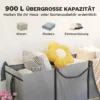 Opbergtas voor tuinkussens, kussentas, beschermhoes met draaghandvat rits, waterdicht uv bestendig 600d oxford, voor kussens kerstbomen 200x60x75 cm lichtgrijs 6