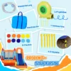 Opblaasbaar springkasteel, speelkasteel met glijbaan voor 4 kinderkasteel, met blazer, speelhuis voor 3 8 jaar, raketpatroon, polyester 8