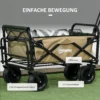 Opvouwbare bolderkar met handvat, strandkar tuinkar tot 100 kg belastbaar, oxford materiaal in khaki 8