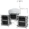 Opvouwbare campingkeuken met windscherm, 3 kasten & 3 verstelbare werkbladen, aluminium oxford grijs voor tuin & buiten 1