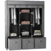 Opvouwbare garderobe stoffenkast, vouwkast met rits, vliesstof, donkergrijs, 125x43x162,5cm 1