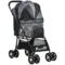 Opvouwbare hondenbuggy met kussen voor honden & katten, netvenster, opbergruimte, oxfordstof, 81 x 48 x 99 cm, grijs zwart 1