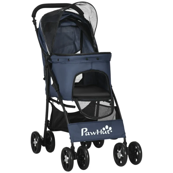 Opvouwbare hondenwagen met kussen 4 wielen netvenster voor kleine honden en katten 600d oxford materiaal 1