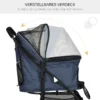 Opvouwbare hondenwagen met kussen 4 wielen netvenster voor kleine honden en katten 600d oxford materiaal 8