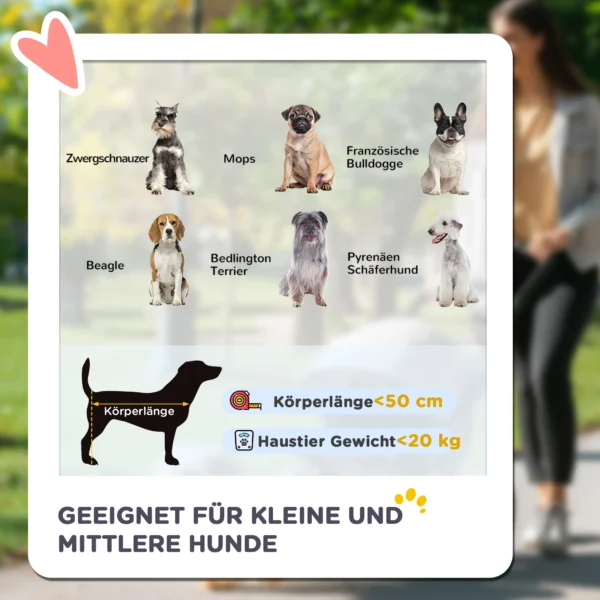 Opvouwbare hondenwagen met kussen voor honden en katten tot 20 kg, kattenwagen met netvenster van oxford stof in grijs zwart 5