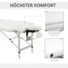 Opvouwbare massagetafel in hoogte verstelbaar met hoofdkussen voor salon & spa, kunststof & aluminium, wit, 215 x 60 x 61 84 cm 7