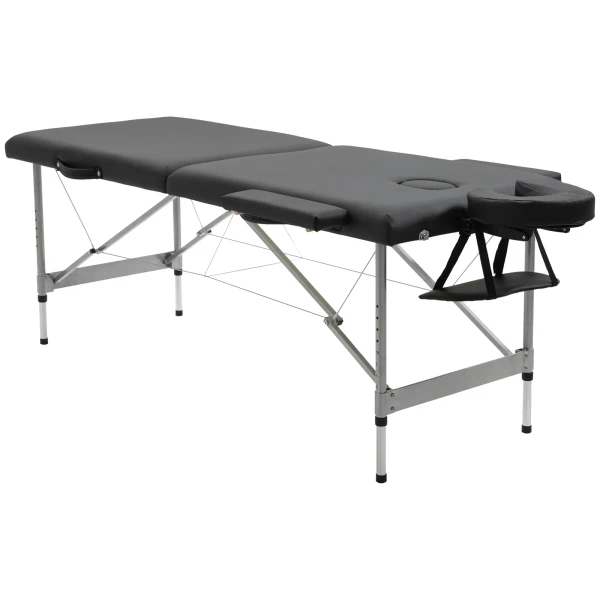 Opvouwbare massagetafel professionele 7 zone massagetafel, in hoogte verstelbaar, belastbaar tot 130kg, ideaal voor spa & salon, zwart 1