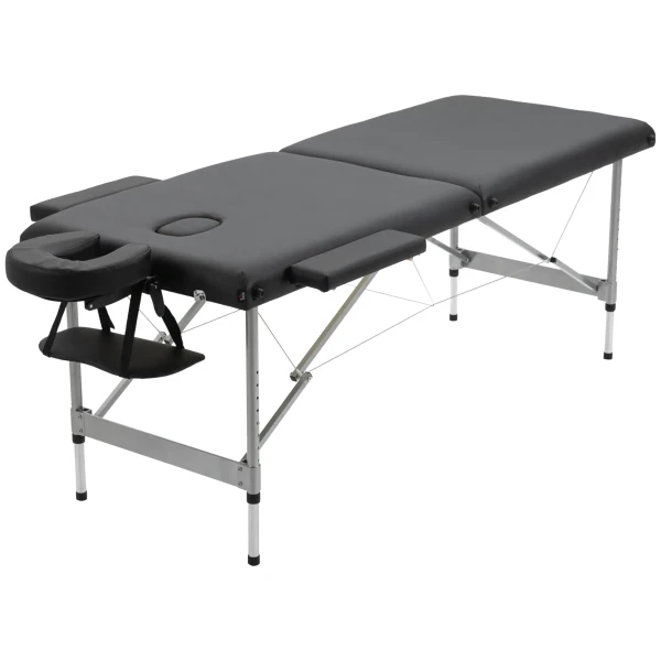 Opvouwbare massagetafel professionele 7 zone massagetafel, in hoogte verstelbaar, belastbaar tot 130kg, ideaal voor spa & salon, zwart 10