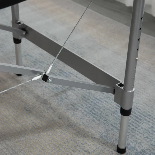 Opvouwbare massagetafel professionele 7 zone massagetafel, in hoogte verstelbaar, belastbaar tot 130kg, ideaal voor spa & salon, zwart 8