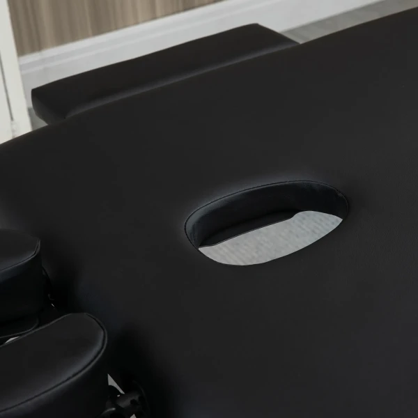 Opvouwbare massagetafel professionele 7 zone massagetafel, in hoogte verstelbaar, belastbaar tot 130kg, ideaal voor spa & salon, zwart 9