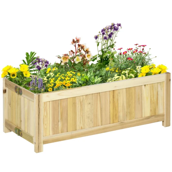 Opvouwbare plantenbak 70x30x25cm voor tuin terras balkon van natuurlijk sparrenhout 1