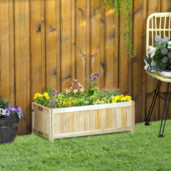 Opvouwbare plantenbak 70x30x25cm voor tuin terras balkon van natuurlijk sparrenhout 2