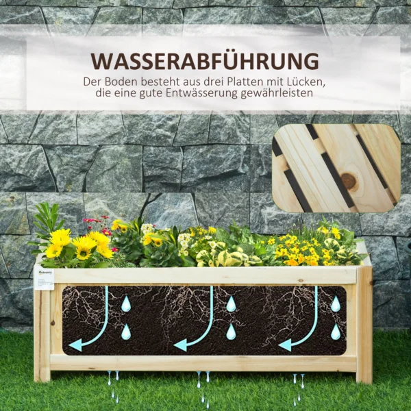 Opvouwbare plantenbak 70x30x25cm voor tuin terras balkon van natuurlijk sparrenhout 6