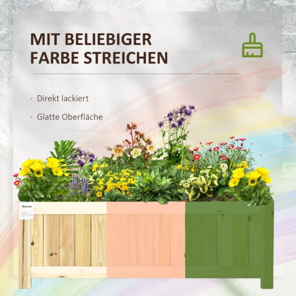 Opvouwbare plantenbak 70x30x25cm voor tuin terras balkon van natuurlijk sparrenhout 7