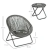 Opvouwbare tuinset balkonset met salontafel & 2 stoelen, incl. kussens, staal grijs voor terras & tuin 4
