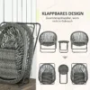 Opvouwbare tuinset balkonset met salontafel & 2 stoelen, incl. kussens, staal grijs voor terras & tuin 7