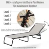 Opvouwbare zonneligstoel tuinligstoel 4 traps verstelbare rugleuning staal mesh stof beige 197x58x76 cm voor ontspannen uren in de buitenlucht 5