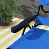 Opvouwbare zonneligstoel tuinligstoel met leesvenster, hoofdkussen, ligstoel met 4 voudig verstelbare rugleuning, weerbestendige campingligstoel tot 120 kg belastbaar, voor tuin strand zwembad, donkerblauw 10