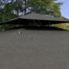Parasol 243x243cm balkonparasol met uv bescherming, zweefparasol met dubbeldak & kruisvoet, ruches, 4 steunen, donkergrijs 10