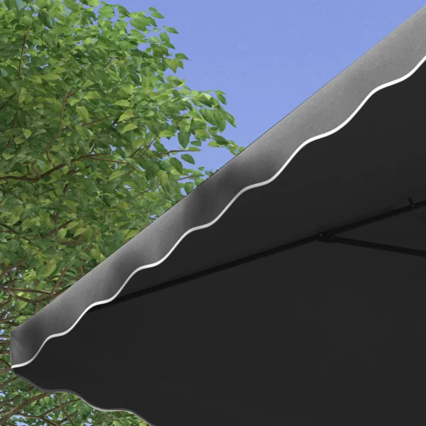 Parasol 243x243cm balkonparasol met uv bescherming, zweefparasol met dubbeldak & kruisvoet, ruches, 4 steunen, donkergrijs 8