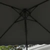 Parasol 243x243cm balkonparasol met uv bescherming, zweefparasol met dubbeldak & kruisvoet, ruches, 4 steunen, donkergrijs 9
