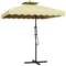 Parasol 243x243cm balkonparasol met uv bescherming zwevende parasol dubbeldak kruisvoet ruches 4 steunen metaal voor tuin & terras 1