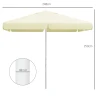 Parasol 2,5x2,5m in hoogte verstelbaar balkonparasol terrasparasol strandparasol met aluminium frame in beige 4