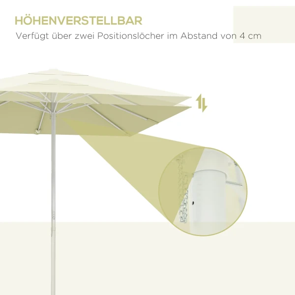Parasol 2,5x2,5m in hoogte verstelbaar balkonparasol terrasparasol strandparasol met aluminium frame in beige 6