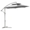 Parasol hangparasol Ø2,67 x 2,45 m krukasparasol met dubbeldak kruisbasis staal outdoor zonbescherming polyester staal lichtgrijs 1