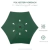 Parasol Ø196 cm, parasol met kantelfunctie, zeshoekige balkonparasol strandparasol windvast stabiel marktparasol draaiparasol zonbescherming voor strand balkon tuin, groen 7