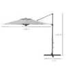 Parasol Ø3 m met kruk, kantelbare marktparasol, draaibare tuinparasol voor balkon en terras, metaal, donkergrijs 4