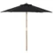 Parasol tuinparasol 2,5m met 3 traps zonwering van bamboe en polyester zwart voor terras & tuin 1