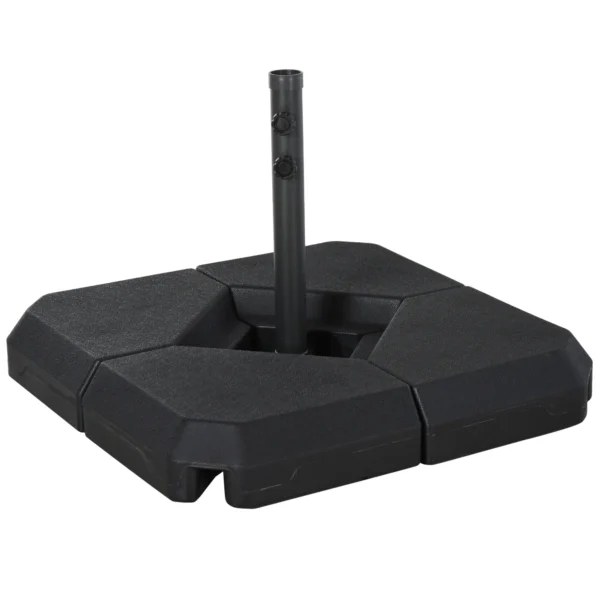 Parasolstandaard hdpe zwart, stabiele parasolhouder voor tuin & terras 1