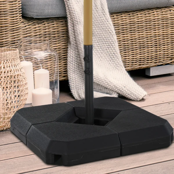 Parasolstandaard hdpe zwart, stabiele parasolhouder voor tuin & terras 2