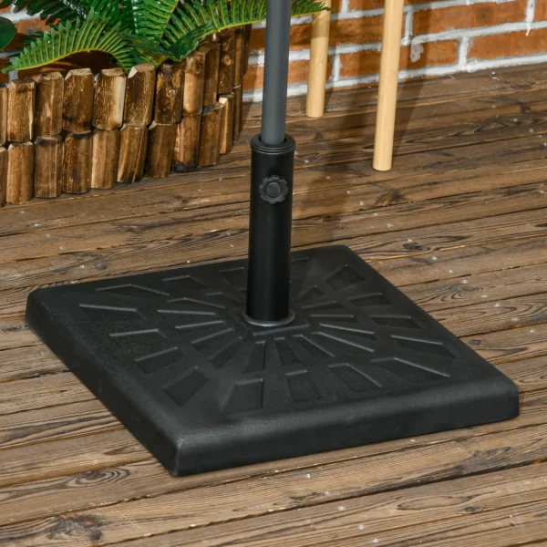 Parasolvoet 19 kg stabiele voet voor Ø 32/38/48 mm parasolstangen, kunstharz zwart, 51 x 51 x 32 cm 2