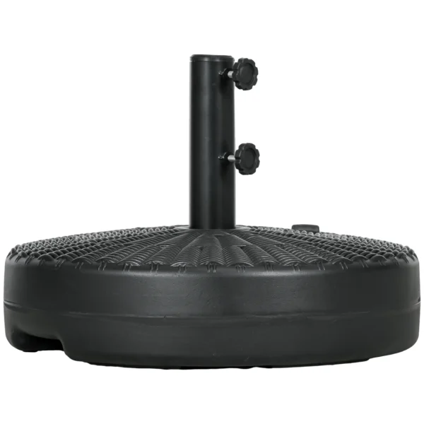 Parasolvoet 29kg voetstuk voor Ø38/48mm masten in rattanlook, ideaal voor tuin & balkon, hdpe zwart Ø51x36cm 1