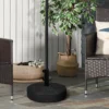 Parasolvoet 29kg voetstuk voor Ø38/48mm masten in rattanlook, ideaal voor tuin & balkon, hdpe zwart Ø51x36cm 2