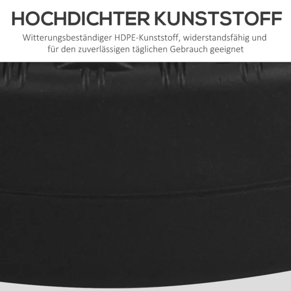 Parasolvoet 29kg voetstuk voor Ø38/48mm masten in rattanlook, ideaal voor tuin & balkon, hdpe zwart Ø51x36cm 7