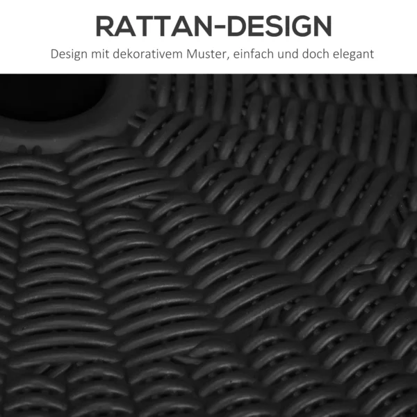 Parasolvoet 29kg voetstuk voor Ø38/48mm masten in rattanlook, ideaal voor tuin & balkon, hdpe zwart Ø51x36cm 8