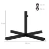 Parasolvoet 4 kg kruisvoet voor zweefparasol Ø38 tot 48 mm, stabiele parasolhouder in zwart 100 x 100 x 75 cm 4