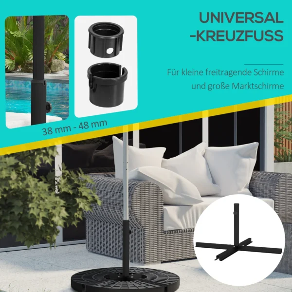 Parasolvoet 4 kg kruisvoet voor zweefparasol Ø38 tot 48 mm, stabiele parasolhouder in zwart 100 x 100 x 75 cm 5