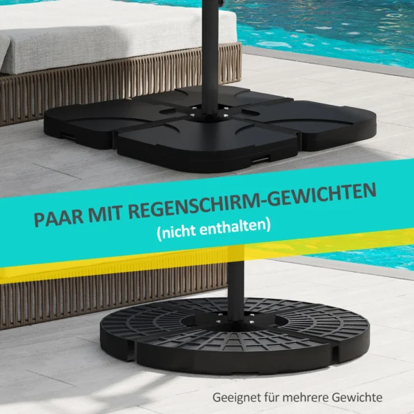 Parasolvoet 4 kg kruisvoet voor zweefparasol Ø38 tot 48 mm, stabiele parasolhouder in zwart 100 x 100 x 75 cm 6