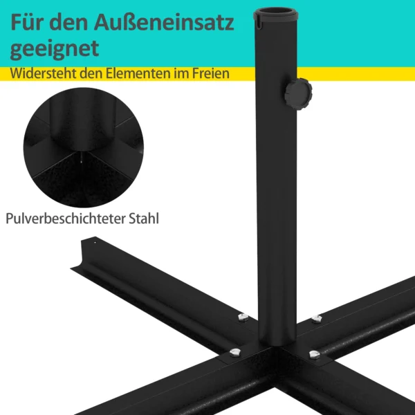 Parasolvoet 4 kg kruisvoet voor zweefparasol Ø38 tot 48 mm, stabiele parasolhouder in zwart 100 x 100 x 75 cm 7