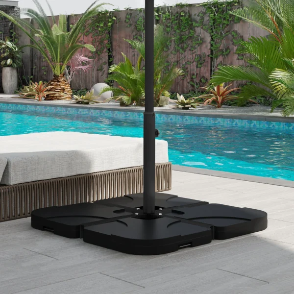 Parasolvoet 4 kg kruisvoet voor zweefparasol Ø38 tot 48 mm, stabiele parasolhouder in zwart 100 x 100 x 75 cm 9
