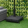 Parasolvoet met roller, vulbaar tot 20kg, voor parasolstangen 38/48mm, ideaal voor tuin terras balkon, zwart 45x45cm 2